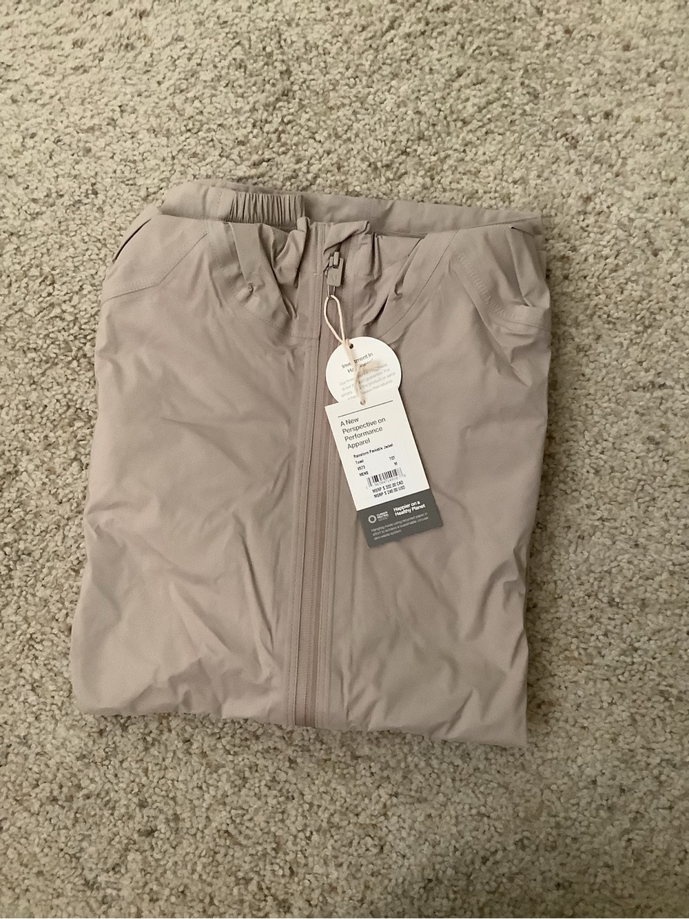 Vuori mens Hooded Raincoat in Light Taupe - Picture 8 of 12